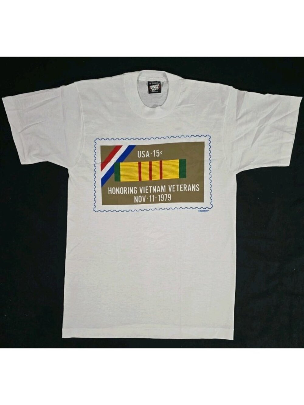 Vintage USPS 15c Vietnam Veterans Commemorative Stamp Nov 11 1979 T-Shirt Size M